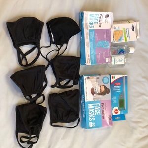 Face masks and thermometer